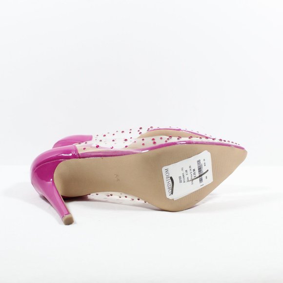BP Women's Studded Pointed Toe Transparent Pumps - Pink 8.5M - Picture 5 of 6